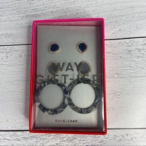 SALE **5 for $25** BaubleBar Two Piece Earring Set Gray Blue